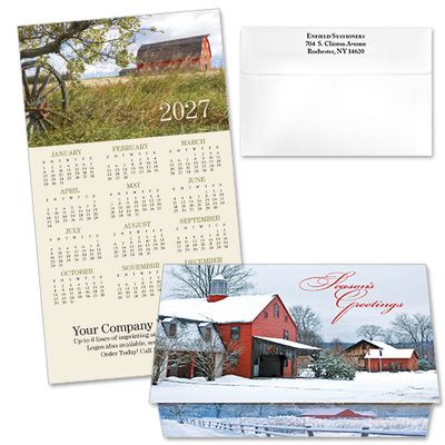 124335 Winter Barn Calendar Card