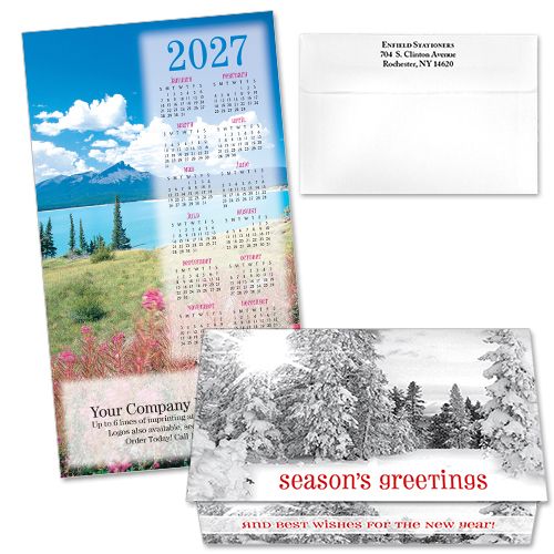 124373 Pines In Black &amp; White Calendar Card