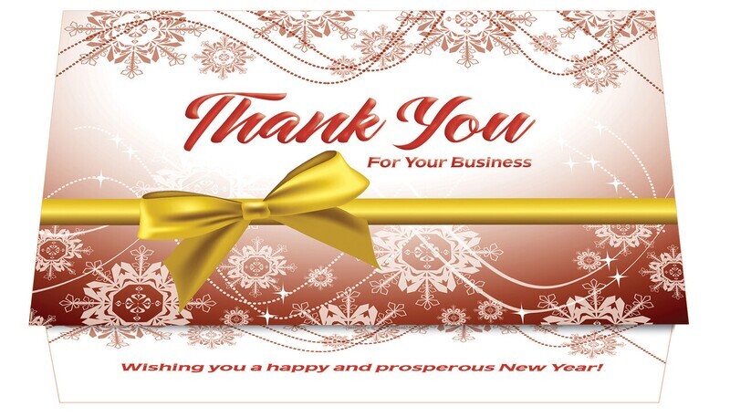 124417 Business Red Snowflakes Calendar Card