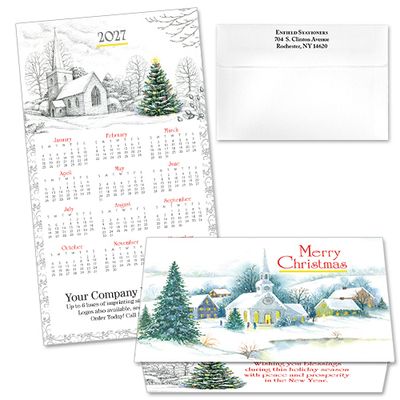 124374 Snowy Church 1 Calendar Card