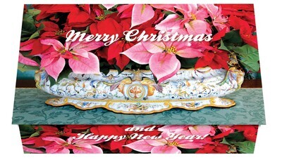 124410 Poinsettia In Ornate Bowl Calendar Card