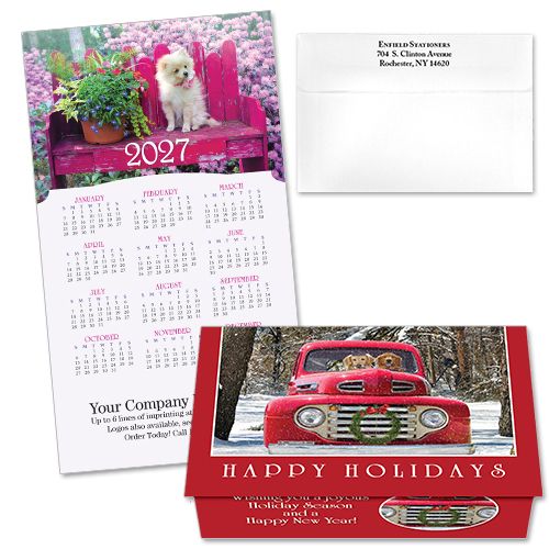 124419 Holiday Dogs In Truck Calendar Card