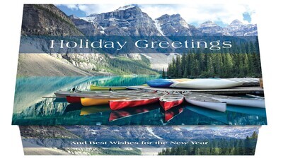 124398 Mountain Lake Canoes Calendar Card