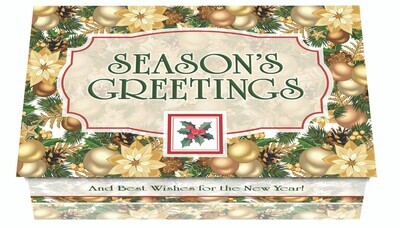 124409 Gold Ornament Business Calendar Card