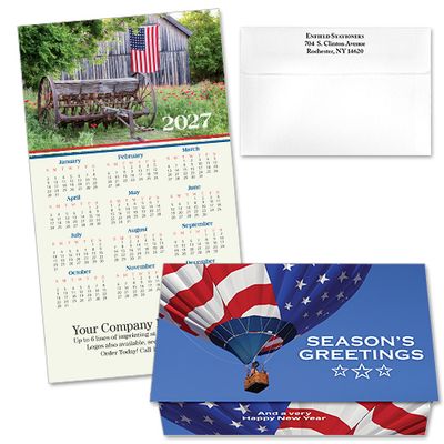 124404 Patriotic Balloon Calendar Card