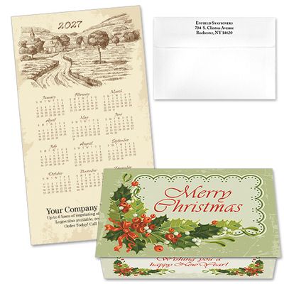 124418 Holly Cluster Calendar Card
