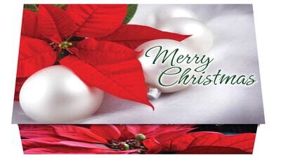 124385 Poinsettia &amp; Ornaments Calendar Card