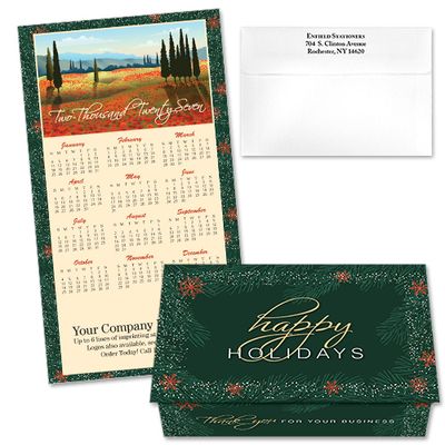 124392 Thank You With Pines &amp; Poppies Calendar Card