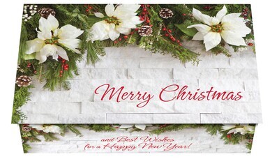 124405 White Poinsettia Calendar Card