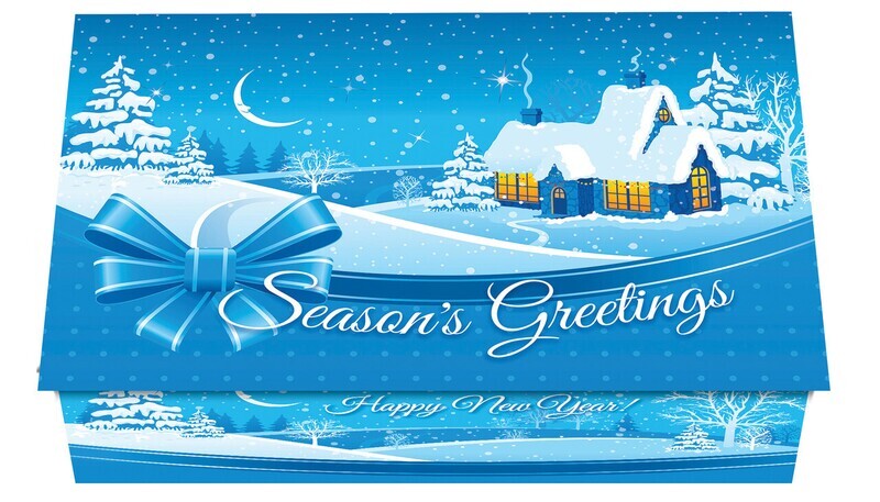 124411 Blue Cottage Calendar Card
