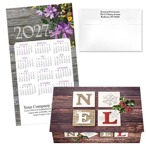 124480 Floral Holiday Calendar Card