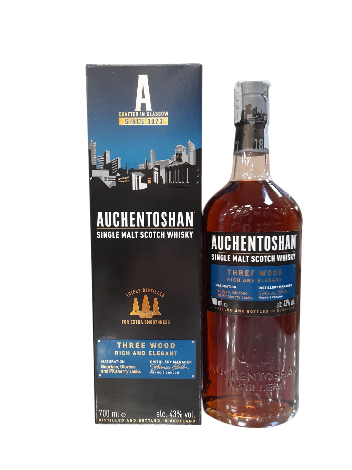 Auchentoshan Three Wood Scotch Whisky 70cl 43% Auchentoshan Three Wood Scotch Whisky 70cl 43%