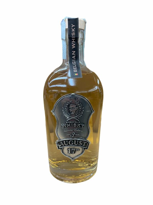 August 17th 3yo Belgian Whisky 70cl 40% August 17th 3yo Belgian Whisky 70cl 40%