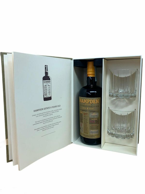 Hampden Estate Rum 8yo 70cl 46% Hampden Estate Rum 8yo 70cl 46% "Special Box" con bicchieri