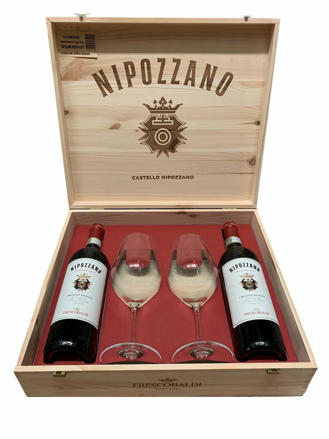 Frescobaldi Confezione 2 Bottiglie Nipozzano 75cl + 2 Calici