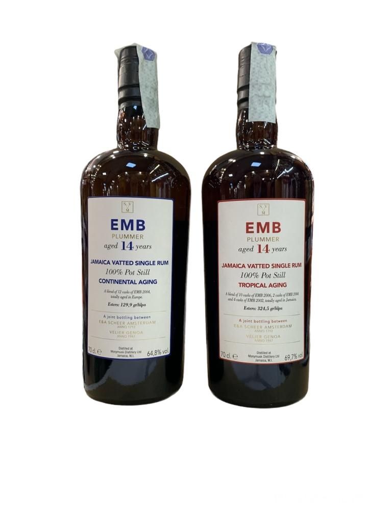 Emb Plummer Rum Conf. 2 bottiglie (Tropical Aging 14yo 70cl 69,7%-Continental Aging 14yo 70cl 64,8%) Emb Plummer Rum Conf. 2 bottiglie (Tropical Aging 14yo 70cl 69,7%-Continental Aging 14yo 70cl 64,8%)