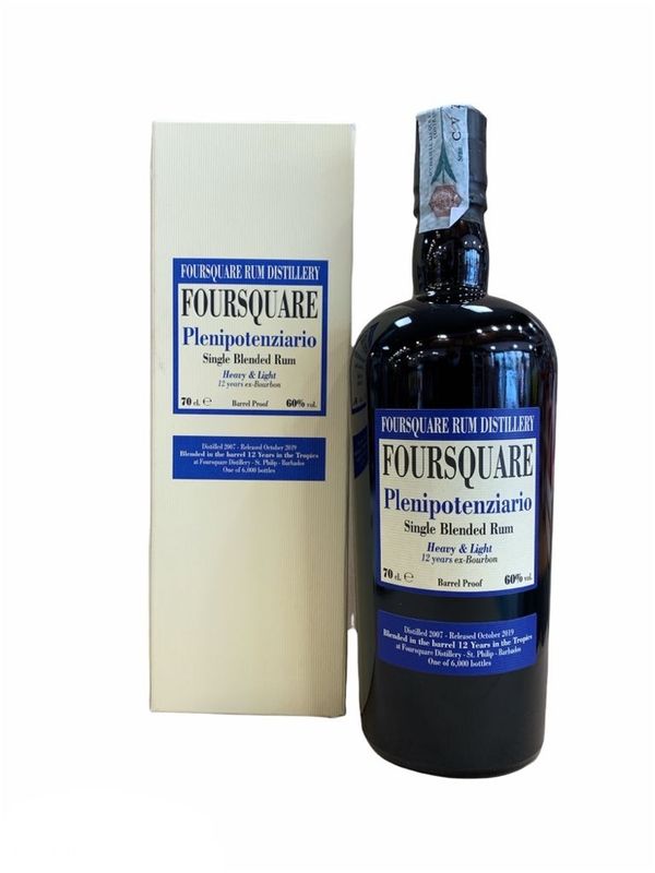 Foursquare Single Rum Plenipotenziario 70cl 60% Foursquare Single Rum Plenipotenziario 70cl 60%