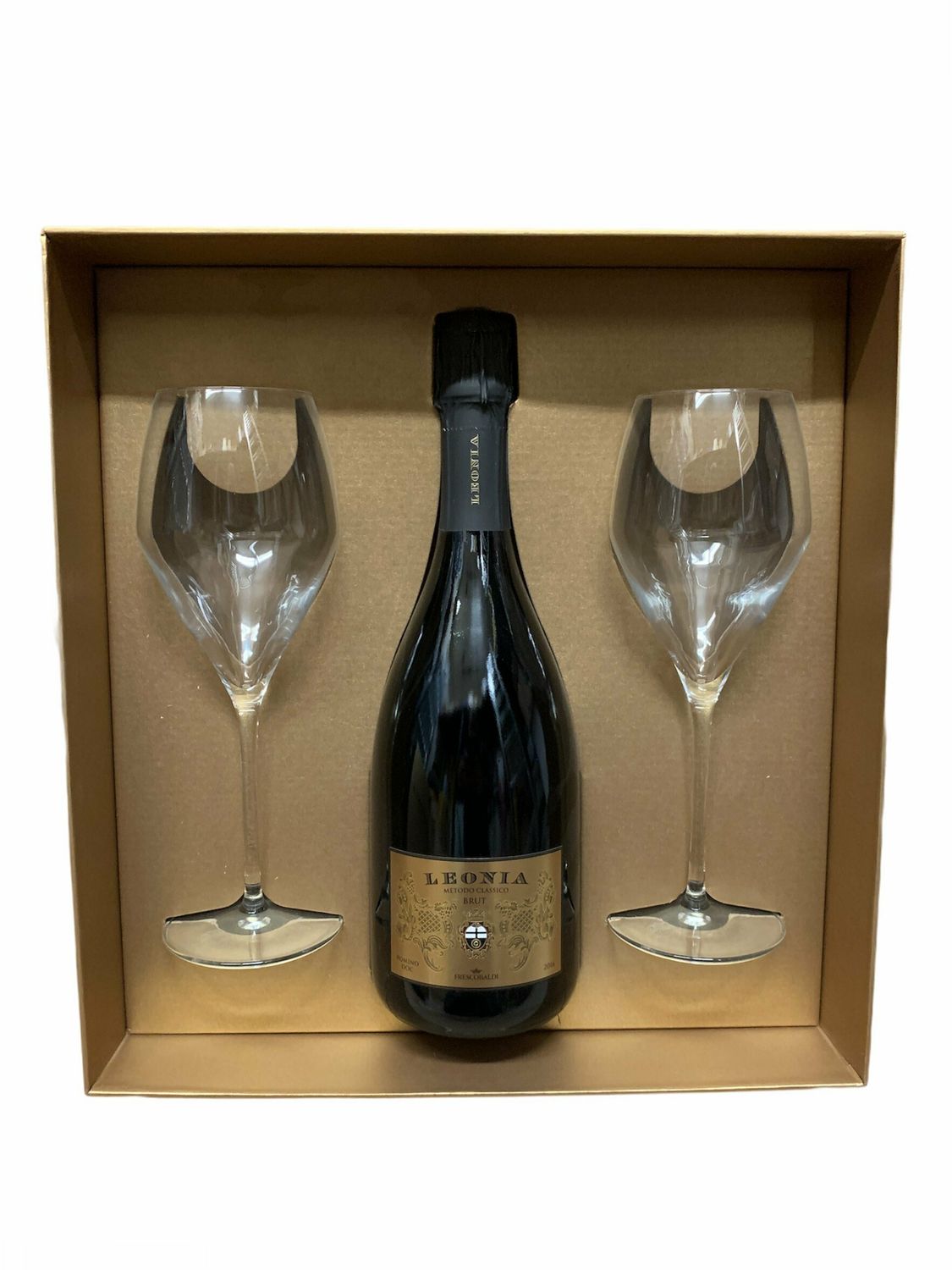 Frescobaldi Confezione "Leonia" 1 Bottiglia Leonia Brut + 2 Calici