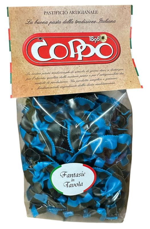 Pasta Coppo Farfalle Fantasia Nero Azzurra 250g