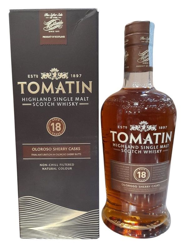 Tomatin Oloroso Sherry Cask 18 Years Scotch Whisky 70cl 46% Tomatin Oloroso Sherry Cask 18 Years Scotch Whisky 70cl 46%