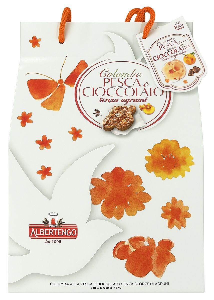 Colomba Pesca e Cioccolato Albertengo in Borsina 750g Colomba Pesca e Cioccolato Albertengo in Borsina 750g