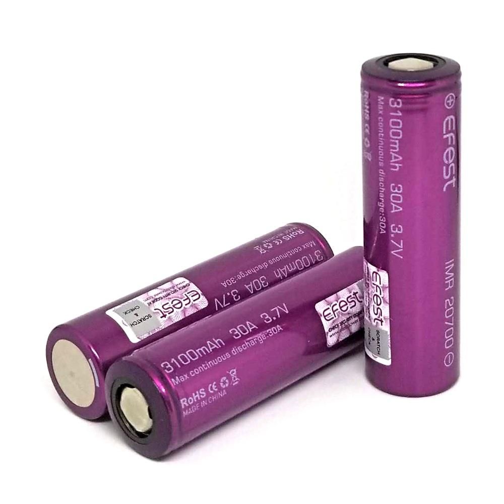 Efest Purple 20700 3100mAH Flat Top High Drain 30A