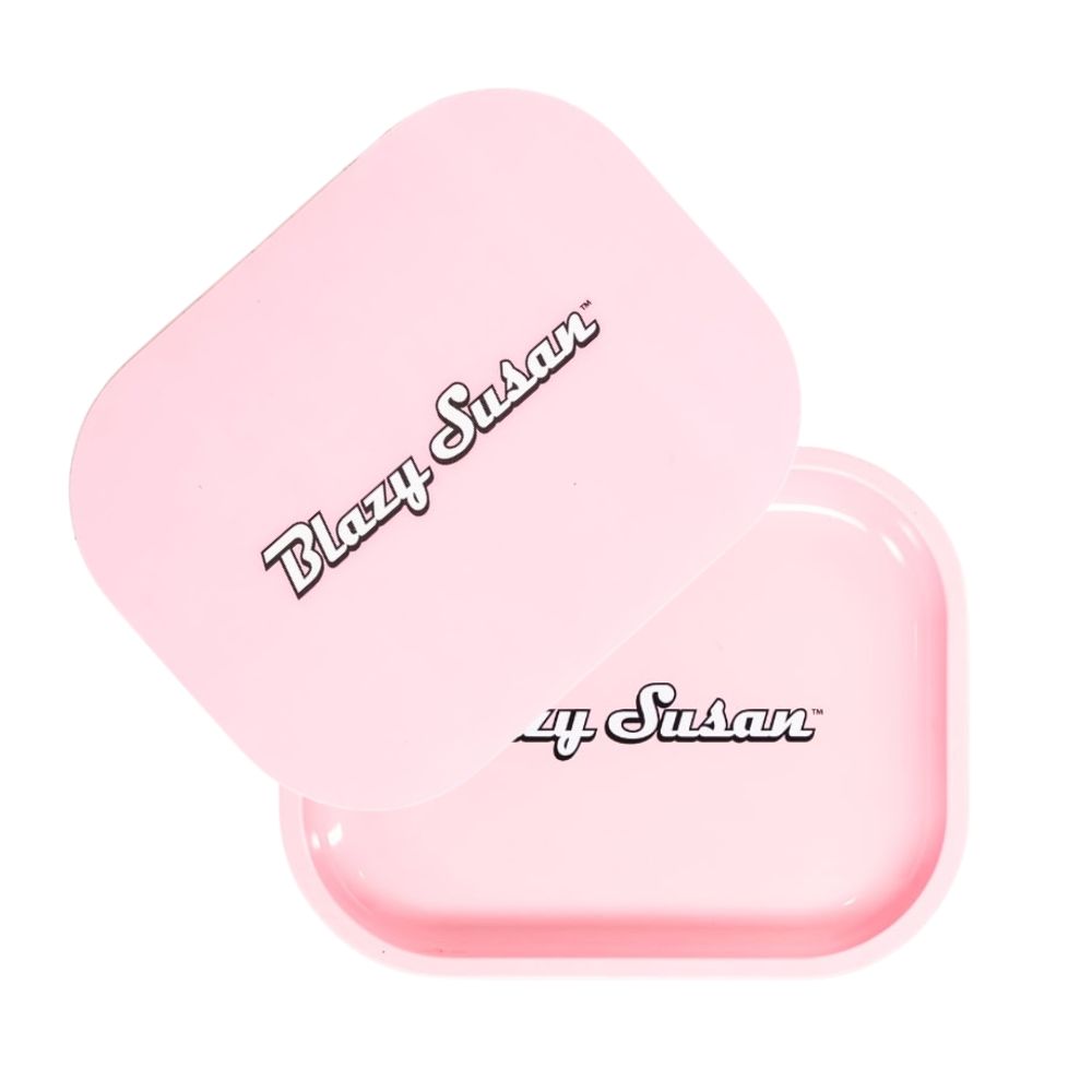 Blazy Susan Pink Rolling Tray w/ Lid Small