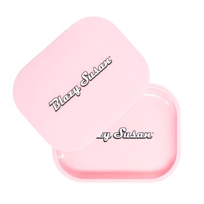 Blazy Susan Pink Rolling Tray w/ Lid Small