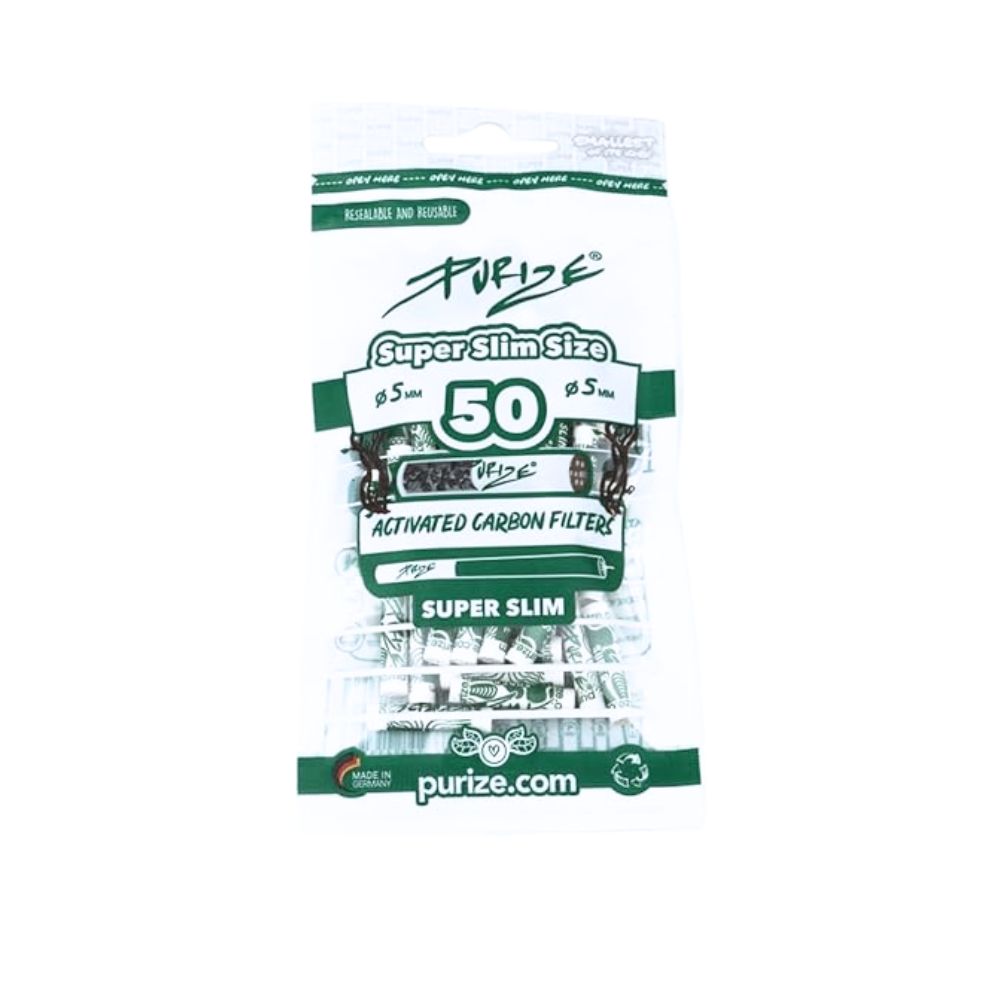 Purize Super Slim 5mm Activated Carbon Filters Bag - 50ct