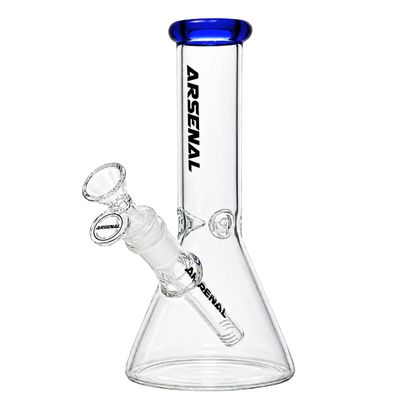 8" 4mm Arsenal Coloured Rim Glass Beaker