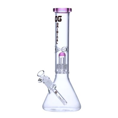 14" 5mm OG Original Coloured Rim Perc Beaker