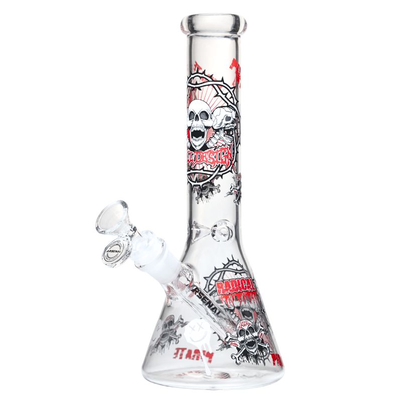 10" 5mm Arsenal Rebel Skull Beaker