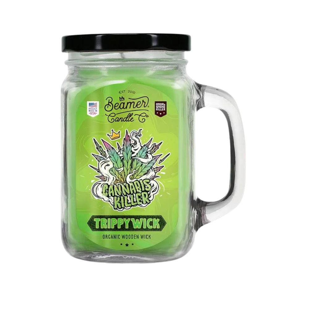 Beamer Trippy Wick Collection Candle w/ Organic Wooden Wick- 12oz