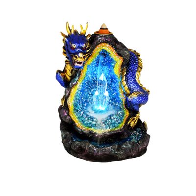 Fantasy Gifts Blue Dragon Backlow Incense Burner with LED Lights