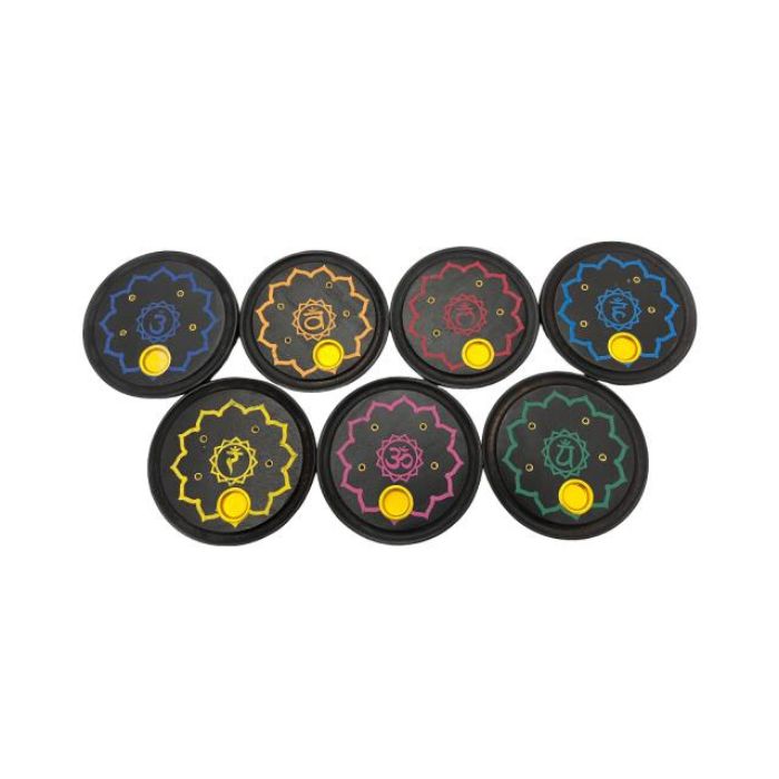 Zenn Round Seven Chakra Incense Burners - 7ct