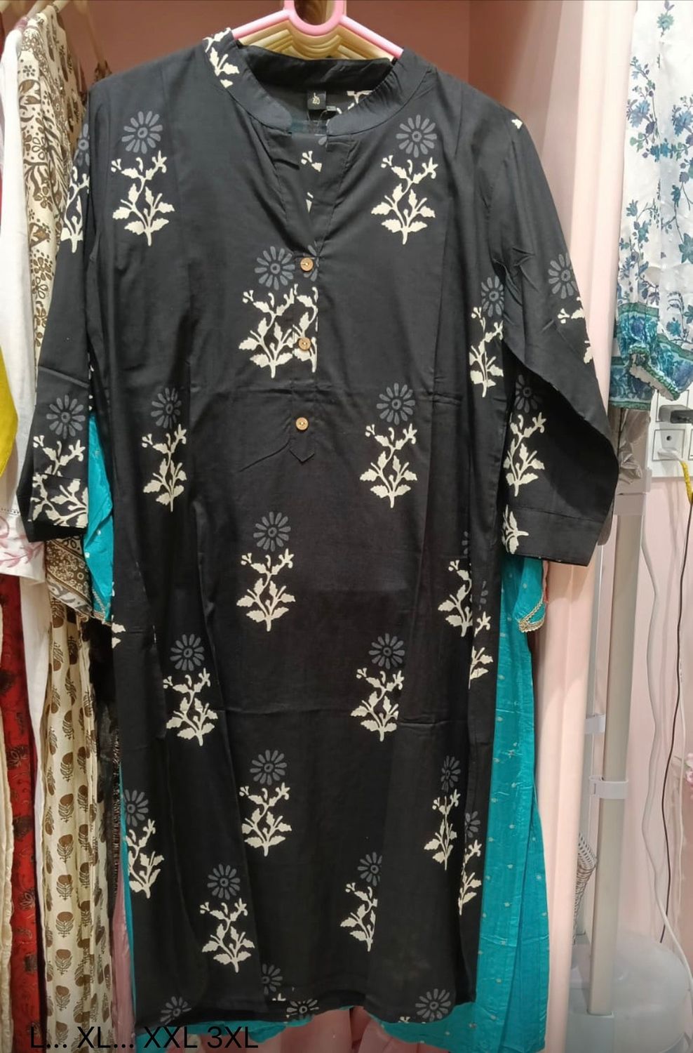 Black Floral Printed Women’s Coord Set, Colour: Black, Fabric: Cotton, Size: M