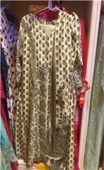 Cream &amp; Brown Hand Block Print Cotton Kurti with Paisley Motifs &amp; Dupatta | Ethnic Casual Wear, Colour: Coffee Brown, Fabric: Cotton, Size: 3XL