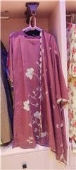 Dark Rose Dusty Mauve Kurta &amp; Dupatta Set with White Thread Embroidery &amp; Scallop Border | Festive Ethnic Wear, Colour: Dark Rose, Fabric: Other, Size: L