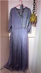 Dusky Lilac Embroidered Wrap Gown | Floral Ethnic Wrap | Festive Evening Wear
