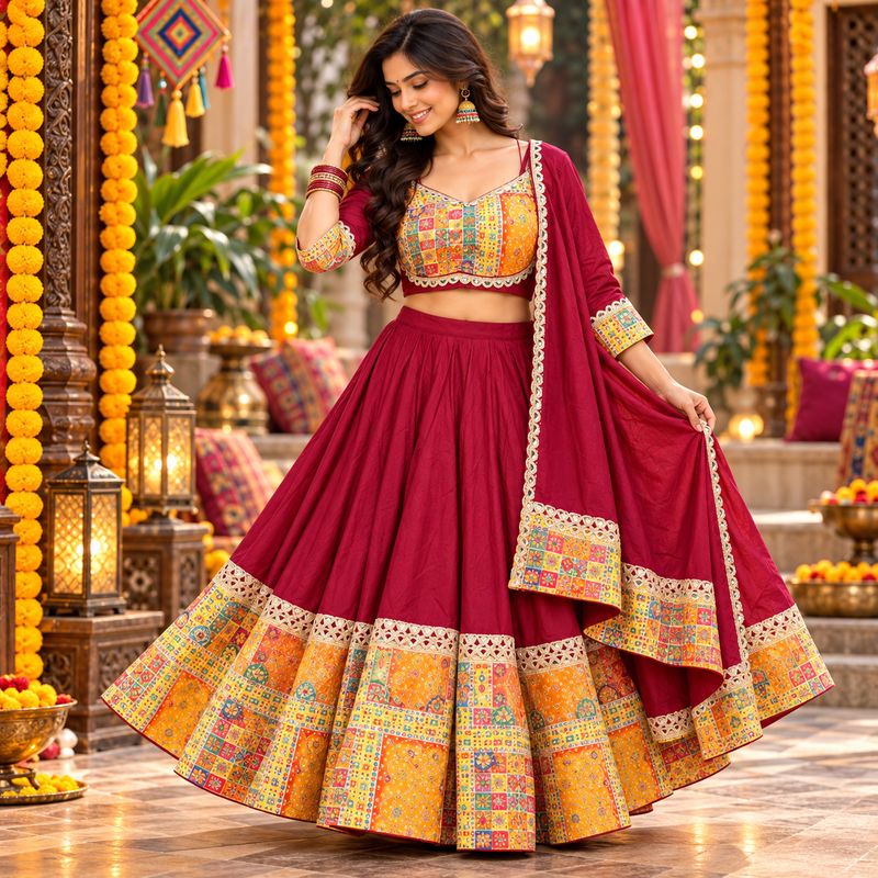 Garba Special Printed Chaniya Choli with Dupatta | Navratri Collection