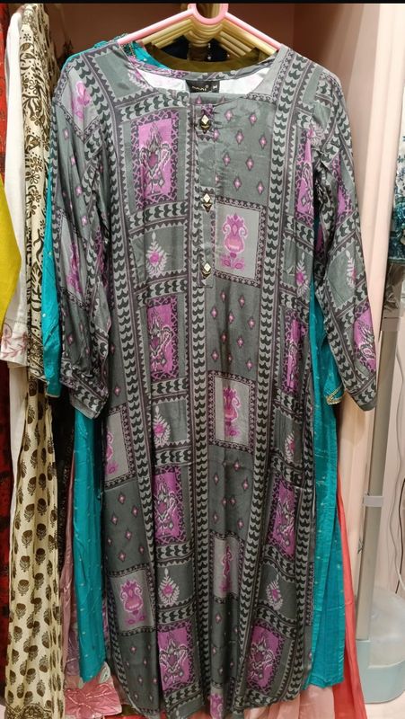 Grey &amp; Mauve Printed Coord Set for Women