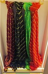 Leheriya Print Dupatta Multicolour | Tassel Border Cotton Blend | Festive Casual Ethnic Scarf