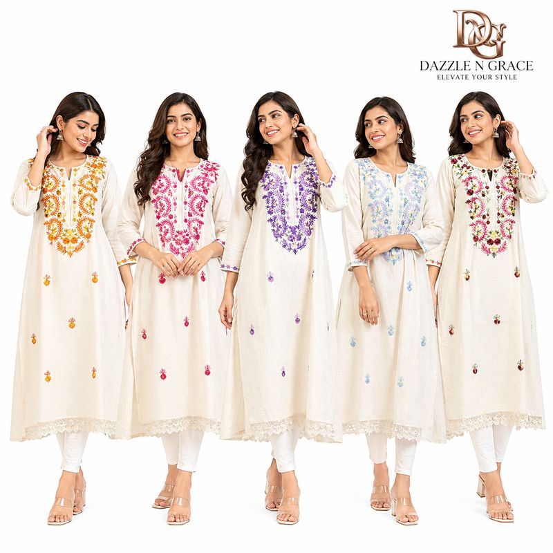 Hand Embroidered Cotton Kurti