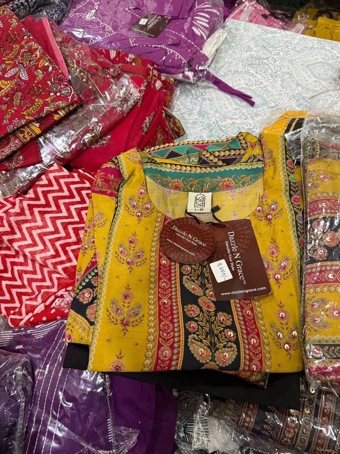 Kasa Mustard Printed &amp; Embroidered Salwar Suit with Pant Set | Festive Ethnic Wear for Women