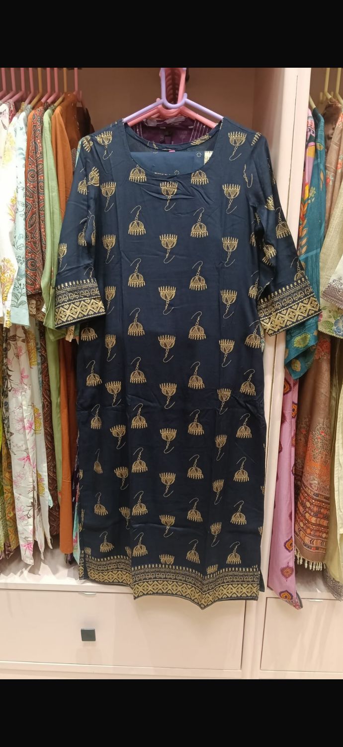 Navy Blue Printed Salwar Suit with Dupatta – Elegant Ethnic Wear for Women, Colour: Navy Blue, Fabric: Cotton, Size: S