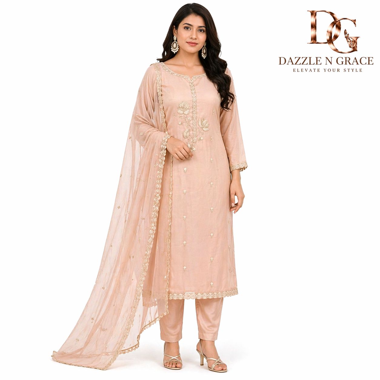 Lavender Pearl Embroidered Salwar Suit with Dupatta