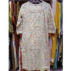 Off-White Pastel Floral Printed Salwar Suit Set | Elegant Daywear Ethnic Wear for Women, Colour: Off White, Fabric: Other, Size: S