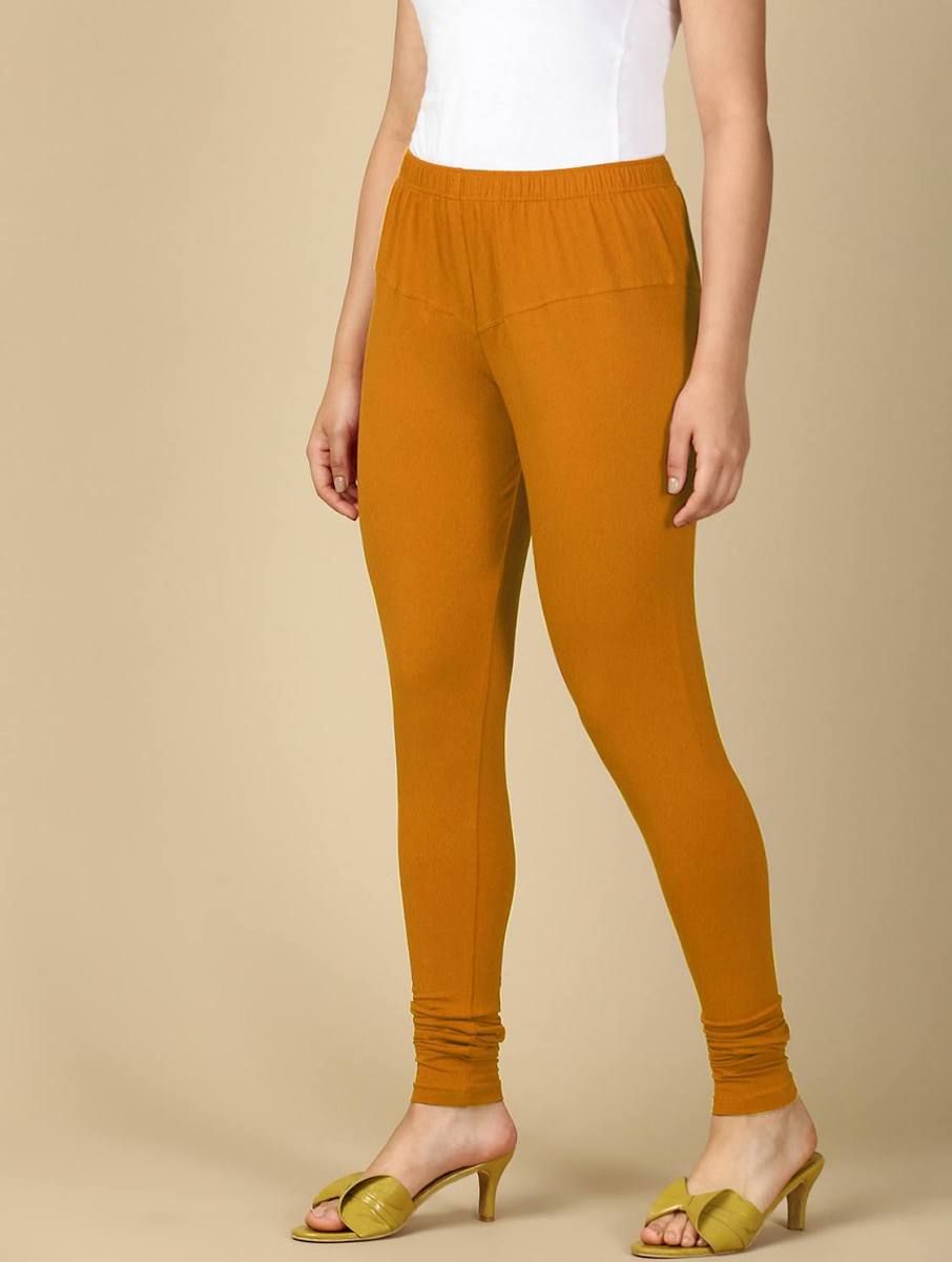 Lux Pynk Churidar — Classic Fit Cotton Stretch Leggings in 36 Rich Shades, Colour: Baby Pink, Fabric: Cotton, Size: Free Size