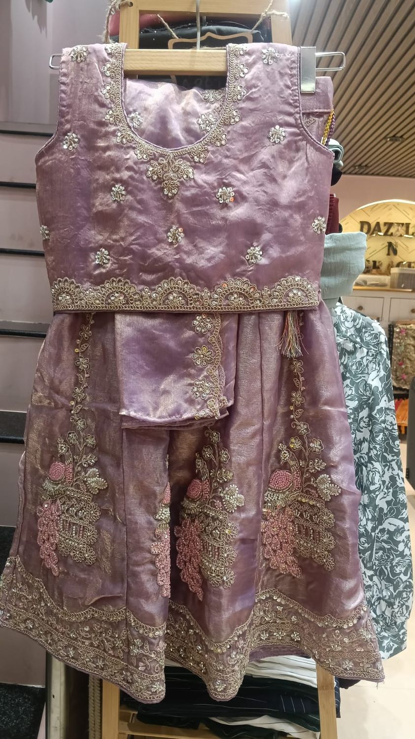 Mauve Pink Embroidered Lehenga Set