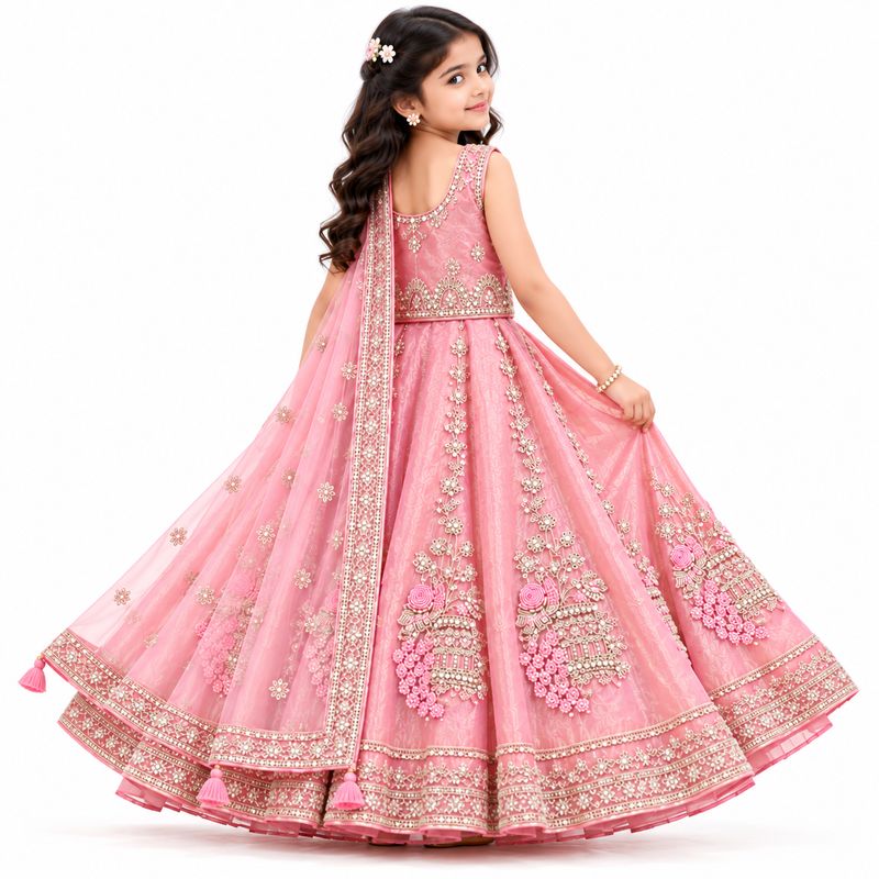 Blush Pink Embroidered Lehenga Set